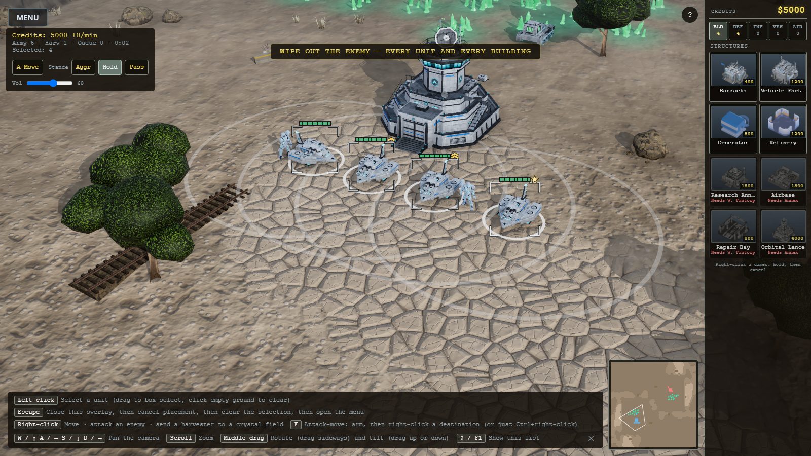 Selected units showing veterancy chevrons